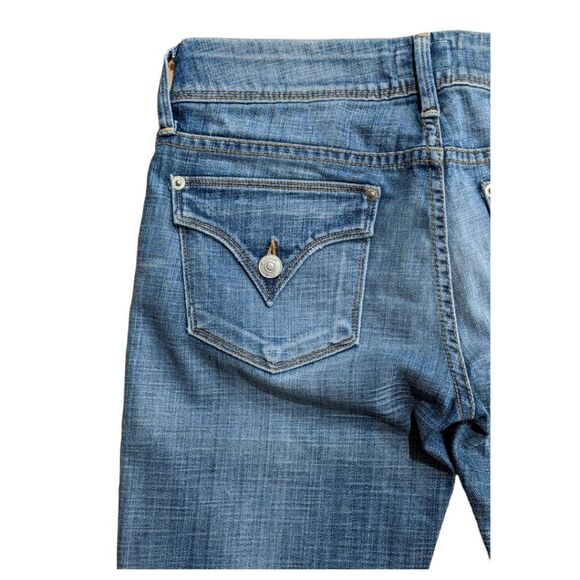 Hudson USA Women's Button Front Low Rise Flare Skinny Jeans Size 27 Style W176 - Picture 6 of 10